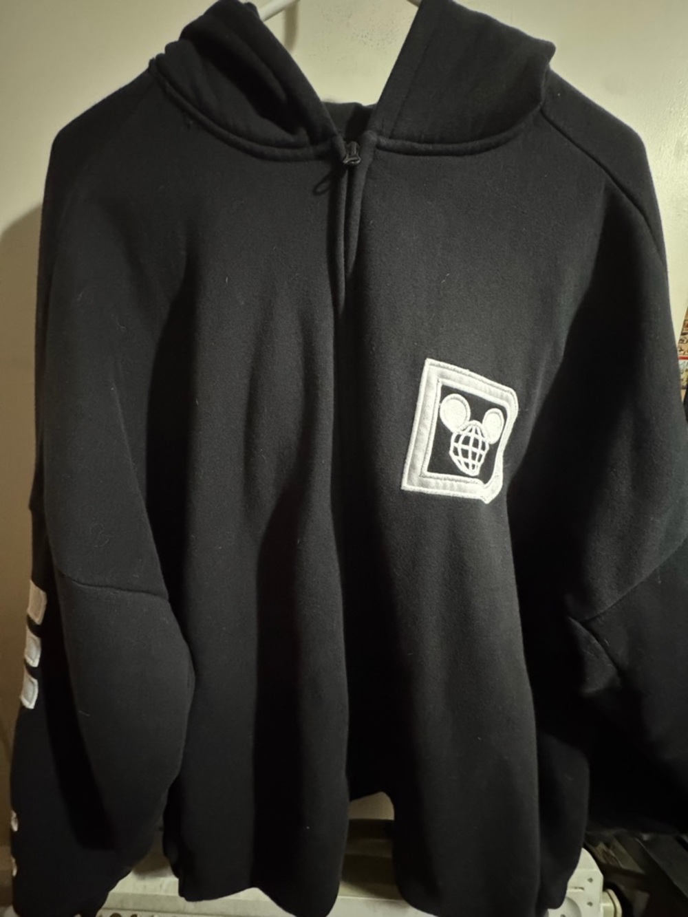 Disney Black Hoodie with White Embroidered Logo - Picture 3 of 4
